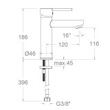 Monomando lavabo Drako negro mate - 3304NM 2