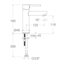 Monomando lavabo Drako negro mate - 3304NM