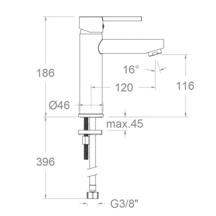 Monomando lavabo Drako negro mate - 3304NM 2