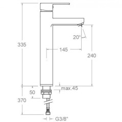 Monomando lavabo DRAKO negro mate - 3310NM