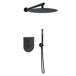 Kit termostático ducha empotrado 2-vías TZAR negro mate - K3487012NM 1