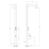 Columna ducha jardin piscina HIDROTERAPIA cobre cepillado- COLEX2CUC 2