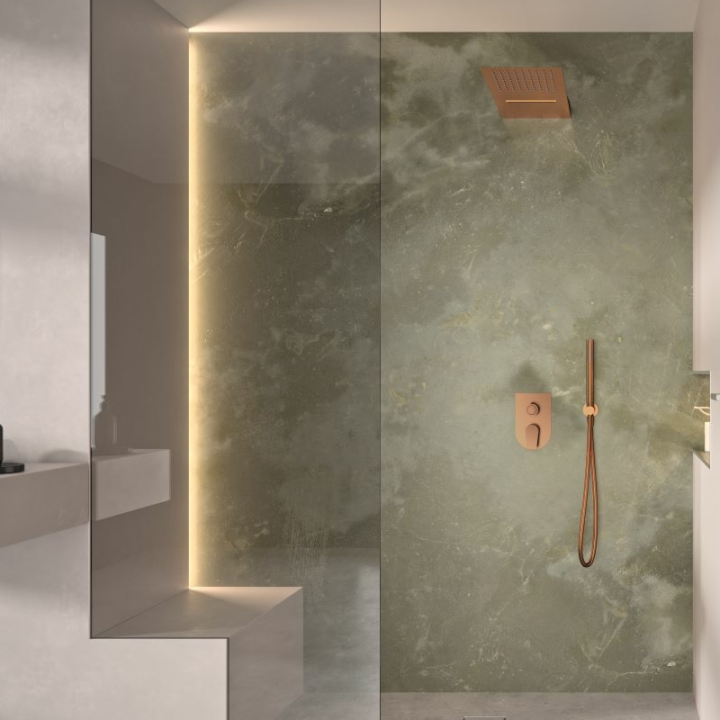Rociador ducha RS rectangular 500x200 mm cobre cepillado - RCRK02CUC 2
