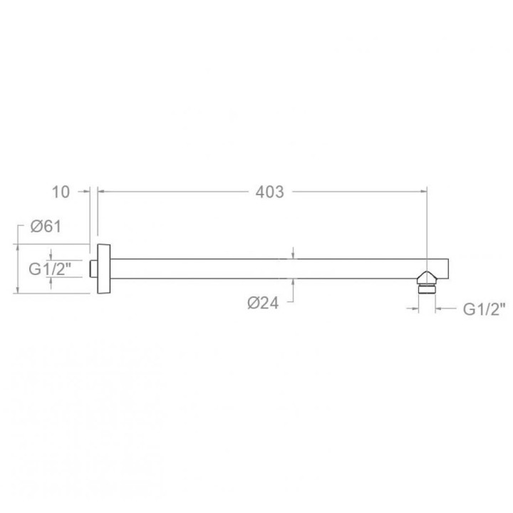 Brazo pared RS redondo 400mm. grafito - B400GR 2