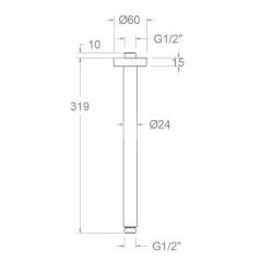 Brazo techo redondo 300 mm grafito - BV300GR