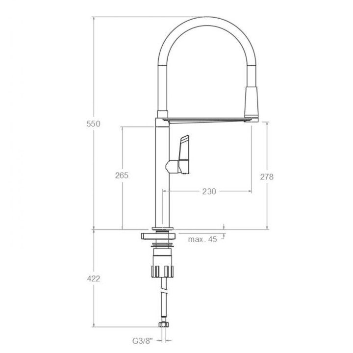 Monomando fregadero caño extraíble MAGNET níquel cepillado - 388801MCNC 2