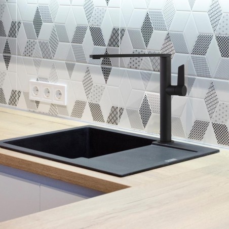 Monomando fregadero caño giratorio RS negro mate - 388401MCNM