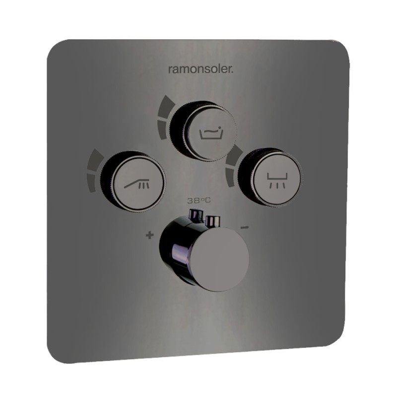 Termostático ducha empotrado 3-vías RS SMART grafito - 85T301SGR