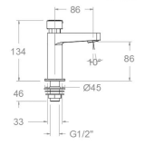 Grifo temporizado lavabo SOLESTOP cromo - 745103 2