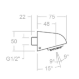 Rociador ducha rectangular SOLESTOP cromo - 712N 2