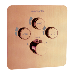 Termostático ducha empotrado 3-vías RS SMART cobre cepillado - 85T301SCUC 1