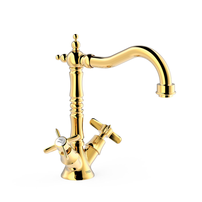 Bimando lavabo TRES-CLASIC oro brillo - 24210902OR