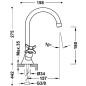 Bimando lavabo TRES-CLASIC oro brillo - 24210901OR