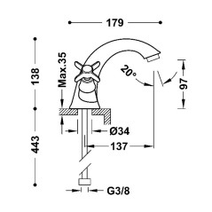 Bimando lavabo TRES-CLASIC acero - 24210201AC