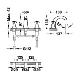 Bimando lavabo TRES CLASIC cromo - 24210601 2