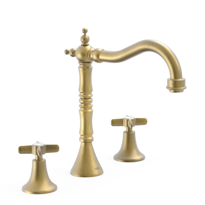 Bimando lavabo TRES-CLASIC latón viejo mate - 24210501LM 1