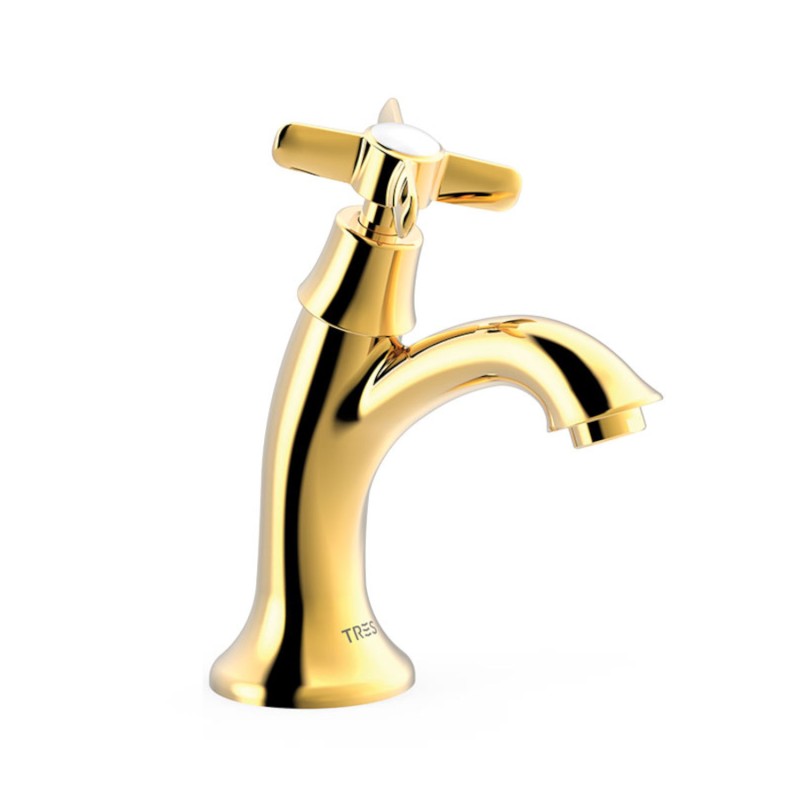 Grifo lavabo 1 agua TRES-CLASIC oro brillo - 24250301OR