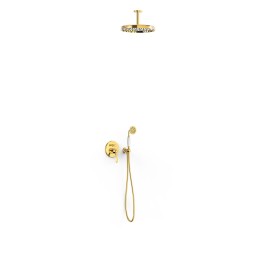 Kit monomando ducha empotrado 2-vías TRES-CLASIC oro brillo - 24218004OR 1