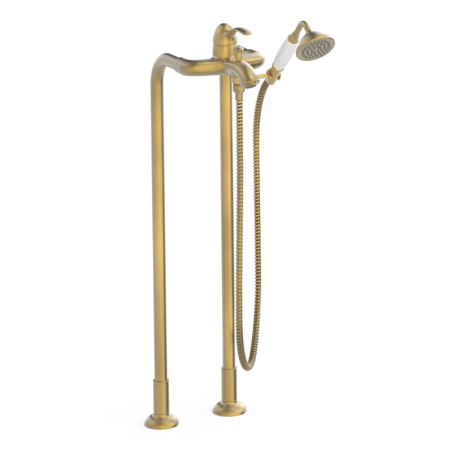 Monomando baño-ducha a suelo TRES-CLASIC latón viejo mate - 24219402LM - Tres
