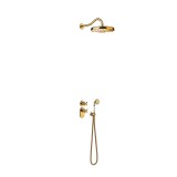 Kit termostático ducha empotrado 2-v block system TRES-CLASIC oro brillo - 24235202OR 1