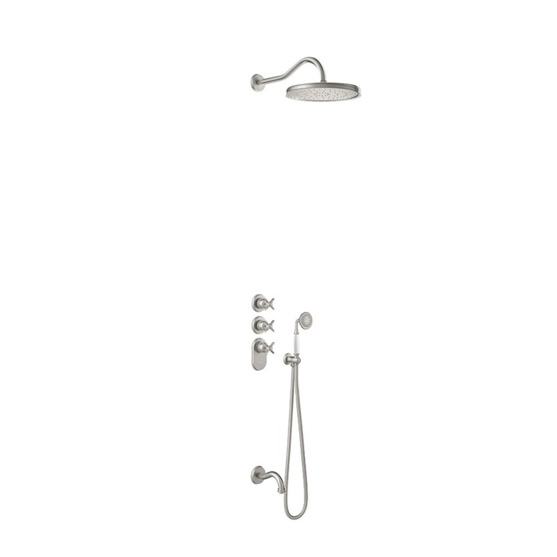 Kit termostático empotrado block system TRES-CLASIC acero - 24235301AC