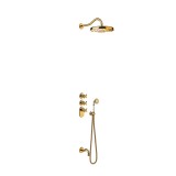 Kit termostático empotrado 3-v block system TRES-CLASIC oro brillo - 24235301OR 1