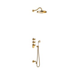 Kit termostático empotrado block system TRES-CLASIC oro brillo - 24235301OR - Tres