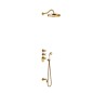 Kit termostático empotrado block system TRES-CLASIC oro brillo - 24235301OR