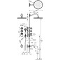 Kit termostático empotrado block system TRES-CLASIC latón viejo mate - 24235301LM