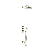 Kit termostático empotrado 3-v block system TRES-CLASIC latón viejo mate - 24235301LM 1