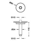 Brazo techo CLASIC cromo - 29933702 2