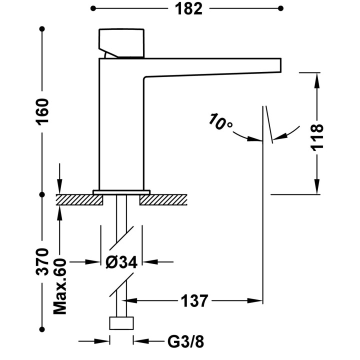 Monomando lavabo SLIM-TRES cromo - 20210302 2