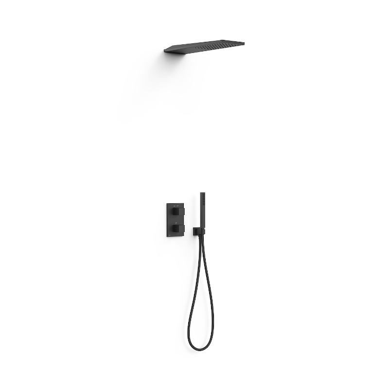 Kit termostático ducha empotrado 2-vías THERM-BOX negro bronce - 20235055KMB
