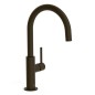 Monomando lavabo alto maneta lateral STUDY-TRES negro bronce - 26290402KMB