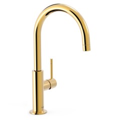 Monomando lavabo alto maneta lateral STUDY-TRES oro brillo - 26290402OR - Tres