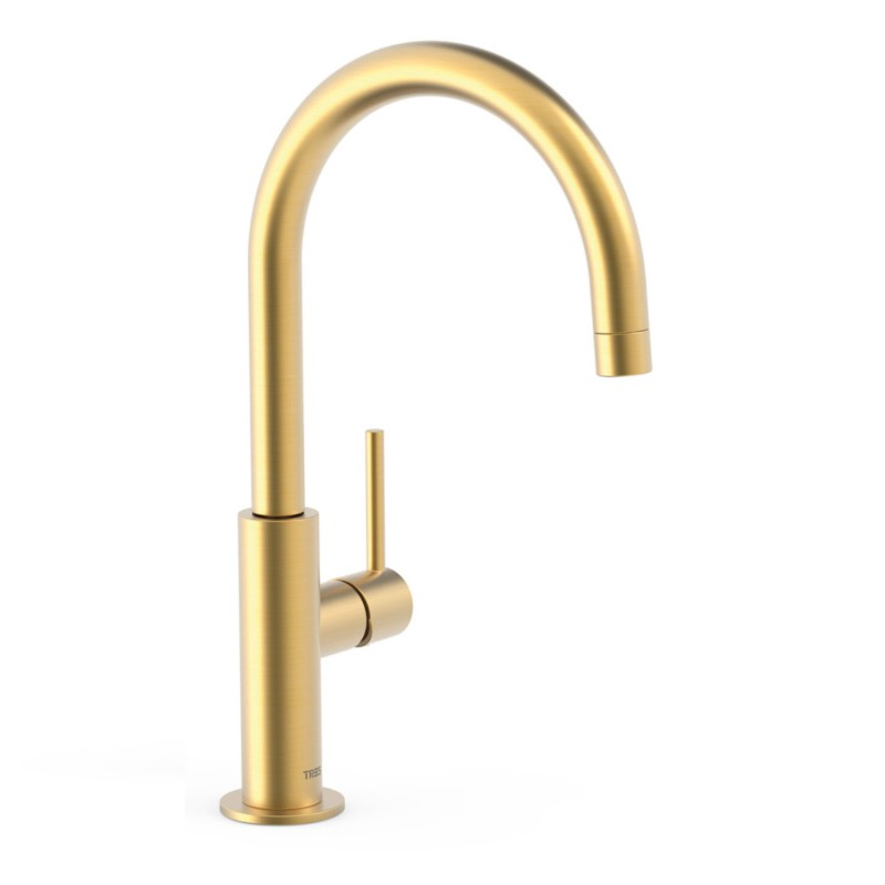 Monomando lavabo alto maneta lateral STUDY-TRES oro mate - 26290402OM
