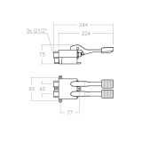 Grifo Pedal mezclador SOLESTOP cromo - 7239 2