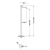 Monomando lavabo a suelo STUDY-TRES negro mate - 26285305NM 2