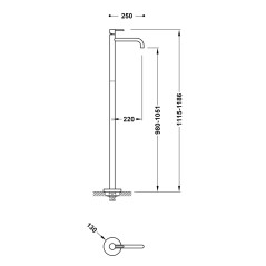 Monomando lavabo a suelo STUDY-TRES negro bronce - 26285305KMB