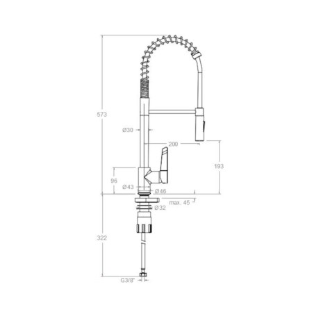 Monomando fregadero profesional cromo - 386601MC
