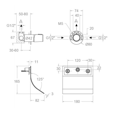 Monomando lavabo empotrado cascada TZAR cromo - 3416902