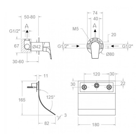Monomando lavabo empotrado cascada URBAN CHIC cromo - 2116902