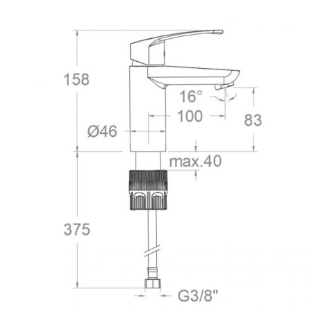Monomando lavabo NEW FLY cromo - 570221