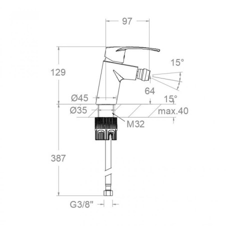 Monomando bidé NEW FLY cromo - 570321