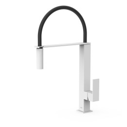 Monomando fregadero TRES FLEXIBLE blanco mate - 00648701BM 1