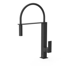 Monomando fregadero TRES FLEXIBLE negro mate - 00648701NM 1