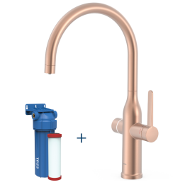Monomando fregadero osmosis con filtro TRES oro rosa mate - 23045301OPM 1