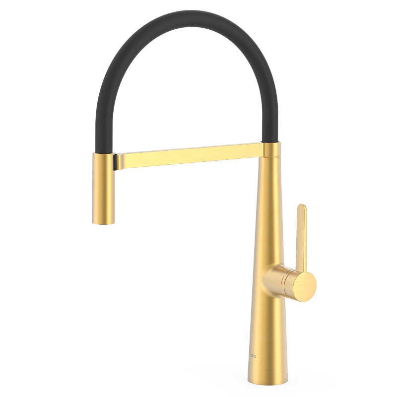Monomando fregadero TRES FLEXIBLE oro mate - 23048702OM