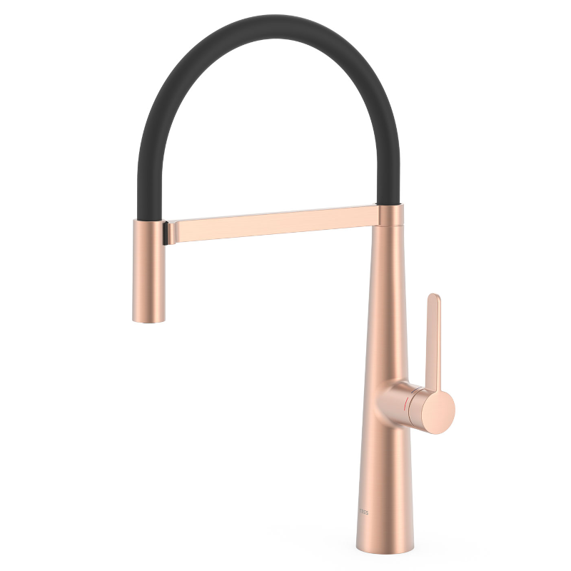 Monomando fregadero TRES FLEXIBLE oro rosa mate - 23048702OPM