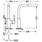 Monomando fregadero caño extraíble CUADRO-TRES negro mate - 006437NM